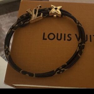 Louis Vuitton Rope Bracelet Gold and Brown